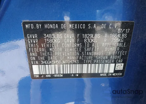 2018 Honda Fit Lx z USA, uszkodzony, nr VIN 3HGGK5H56JM704743